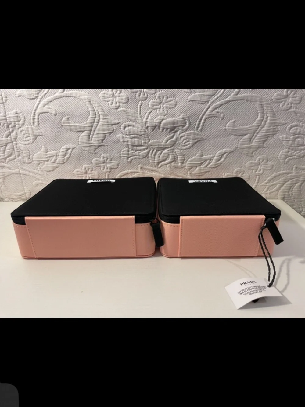 Prada Beauty Black & Pink Vanity Makeup Cases Set of 2 - Picture 4 of 9
